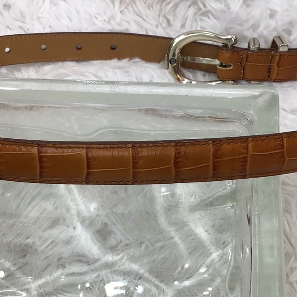 Brighton tan croc embossed narrow belt 28 - Picture 4 of 10
